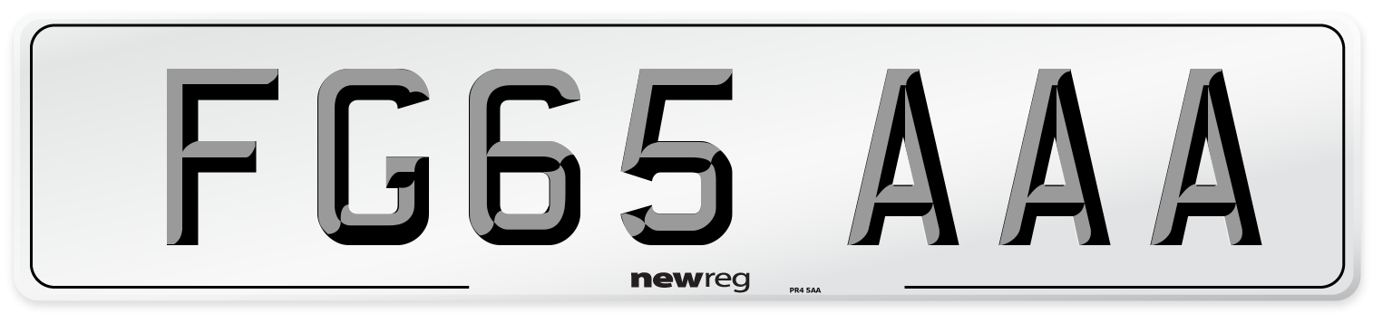 FG65 AAA Number Plate from New Reg